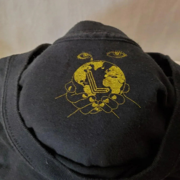 Proper World black Long Sleeve deranged Micky Shirt Men's size Large G8 - Picture 3 of 3